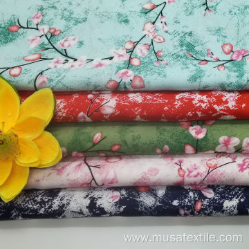 100% Rayon Viscose Woven Challis Flower Print Fabric